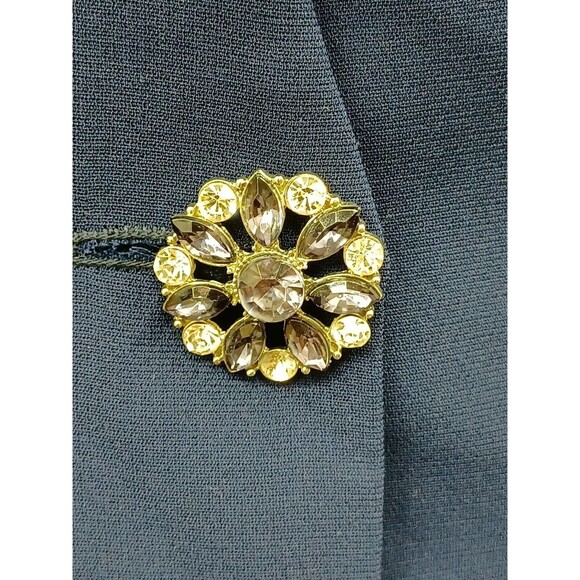 Night Studio Size 10 Navyblue Embellished Lined 2 Pc Skirt Church Suit - Picture 3 of 11